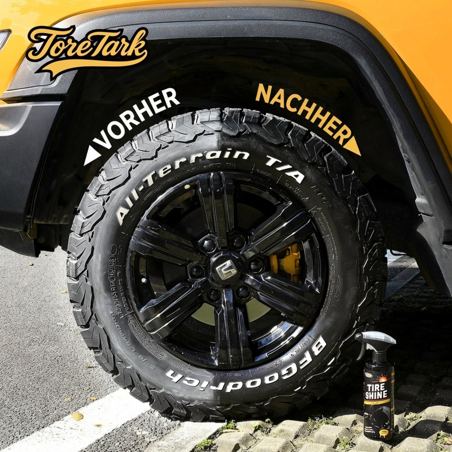 Sofort schmutzabweisendes & langlebiges Reifenglanz-Spray