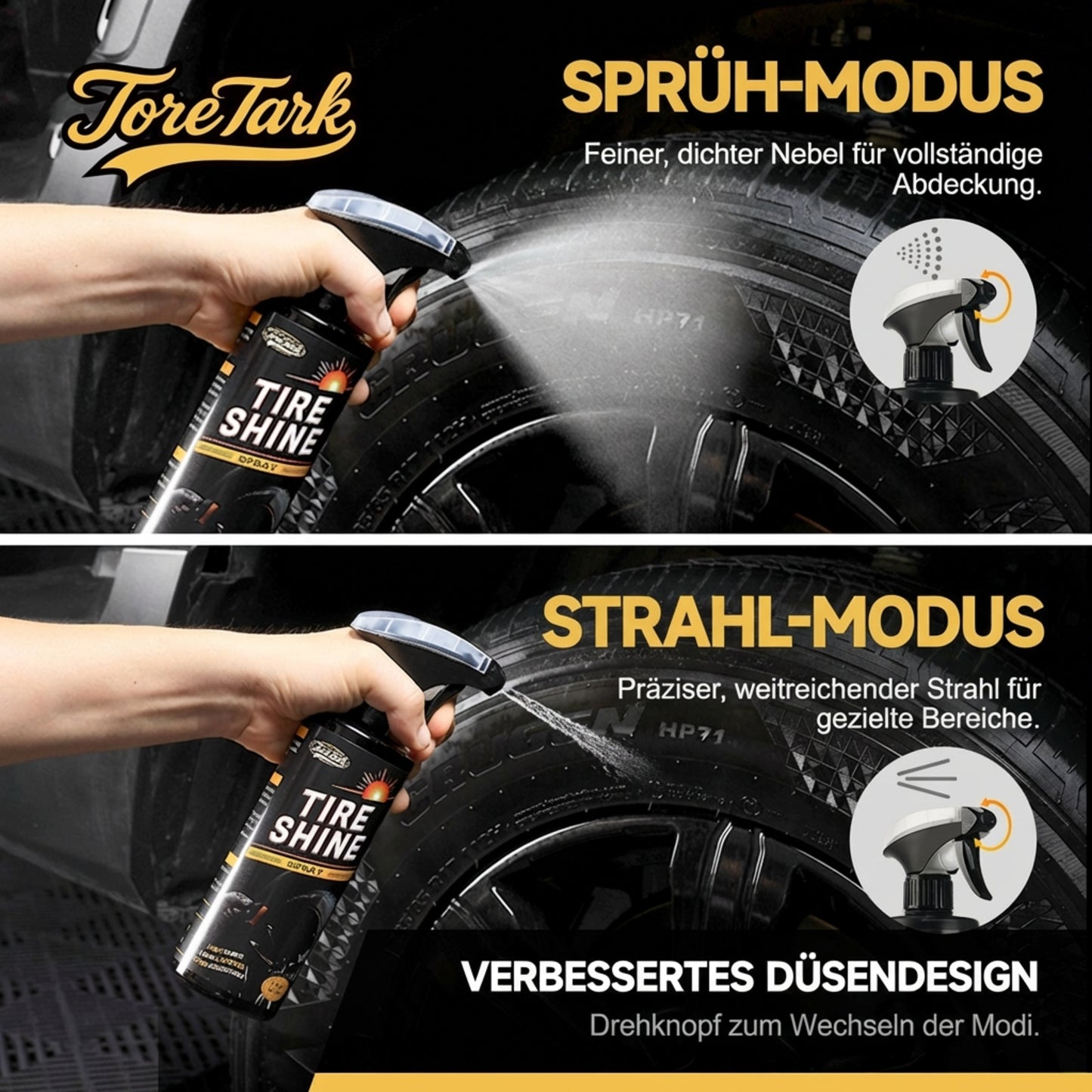 Sofort schmutzabweisendes & langlebiges Reifenglanz-Spray
